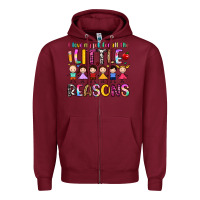 Burgundy i love my job for all the little reasons Zipper Hoodie - Artiststas