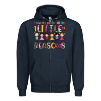 Navy i love my job for all the little reasons Zipper Hoodie - Artiststas
