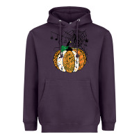 Plum halloween pumpkin music symbols music teacher halloween t shirt copy Heavyweight Hoodie - trangStudio