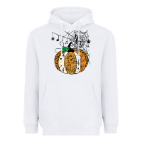 White halloween pumpkin music symbols music teacher halloween t shirt copy Heavyweight Hoodie - trangStudio