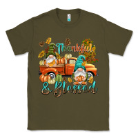 Army Green Fall Thankful and blessed Classic Tee - NancyCooperArtShop