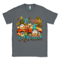 Charcoal Heather Fall Thankful and blessed Classic Tee - NancyCooperArtShop