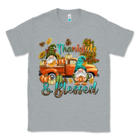 Heather Grey Fall Thankful and blessed Classic Tee - NancyCooperArtShop