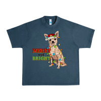 Midnight Navy merry and bright chihuahua Urban Heavy Tee - RanaPortraitStore