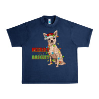 Navy merry and bright chihuahua Urban Heavy Tee - RanaPortraitStore