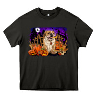Asphalt Halloween english bulldog Heavy Core Tee - RanaPortraitStore