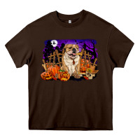 Chocolate Brown Halloween english bulldog Heavy Core Tee - RanaPortraitStore