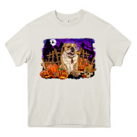 Cream Halloween english bulldog Heavy Core Tee - RanaPortraitStore