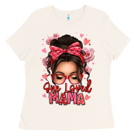 One Loved Mama Messy Bun Ladies Tee | Teevron