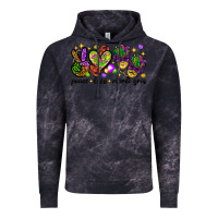 Cloud Black Peace Love Mardi Gras Vintage Hoodie - HowdyJamesFarm