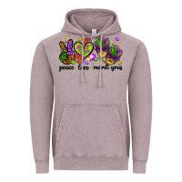 Vintage Zinc Peace Love Mardi Gras Vintage Hoodie - HowdyJamesFarm