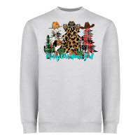 Heather Grey merry christmas y'all christmas trees Heavyweight Sweatshirt - CowhideDigitalArt
