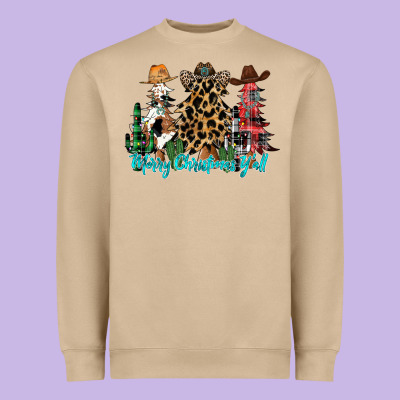 Merry Christmas Y'all Christmas Trees Heavyweight Sweatshirt Designed By Cowhidedigitalart