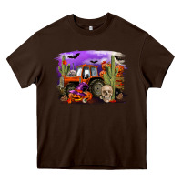 Chocolate Brown Halloween tractor Heavy Core Tee - RanaPortraitStore