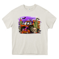Cream Halloween tractor Heavy Core Tee - RanaPortraitStore