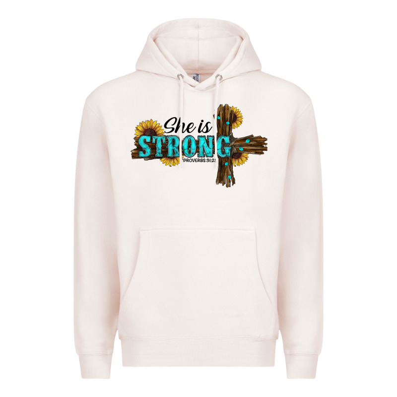 She Is Strong Western Cross Premium Hoodie by RanaPortraitStore | Teevron