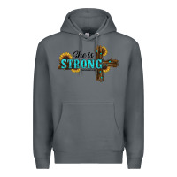 Rock She Is Strong Western Cross Premium Hoodie - RanaPortraitStore