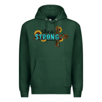 Sports Green She Is Strong Western Cross Premium Hoodie - RanaPortraitStore
