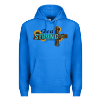 True Royal She Is Strong Western Cross Premium Hoodie - RanaPortraitStore