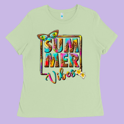 Summer Vibes Ladies Tee Designed By Nancycooperartshop
