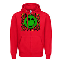 Red st patrick s day artiststas Zipper Hoodie - Artiststas