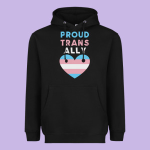Proud Trans Ally Transgender Heavyweight Hoodie Designed By Trangstudio