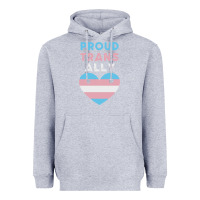 Heather Grey proud trans ally transgender Heavyweight Hoodie - trangStudio