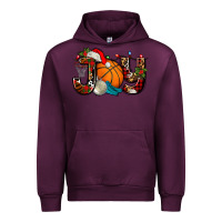 Mauve Wine joy with basketball and santa's hat Urban Hoodie - AdoDesignShop