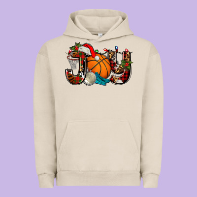 Joy With Basketball And Santa's Hat Urban Hoodie Designed By Adodesignshop