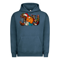 Pigment Midnight Navy joy with basketball and santa's hat Urban Hoodie - AdoDesignShop
