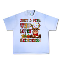 Grape Ice just a girl who loves reindeers Urban Heavy Tee - CowGirlArtShop