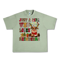 Oil Green just a girl who loves reindeers Urban Heavy Tee - CowGirlArtShop