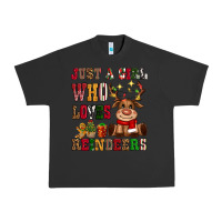 Pigment Black just a girl who loves reindeers Urban Heavy Tee - CowGirlArtShop