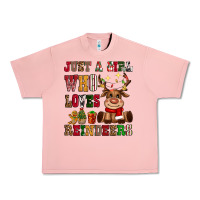 Salmon just a girl who loves reindeers Urban Heavy Tee - CowGirlArtShop