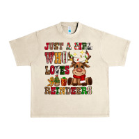 Sandshell just a girl who loves reindeers Urban Heavy Tee - CowGirlArtShop