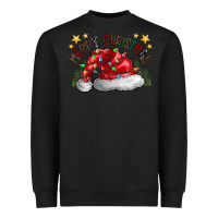 Black merry Christmas santa Heavyweight Sweatshirt - CowhideDigitalArt