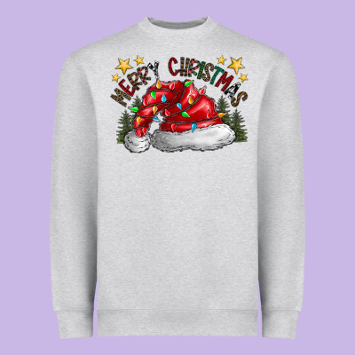 Merry Christmas Santa Heavyweight Sweatshirt Designed By Cowhidedigitalart