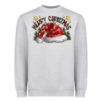 Heather Grey merry Christmas santa Heavyweight Sweatshirt - CowhideDigitalArt