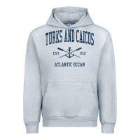 Heather Grey Turks And Caicos Vintage Navy Crossed Oars & Boat Anchor Urban Hoodie - trangStudio