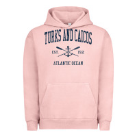 Pigment Salmon Turks And Caicos Vintage Navy Crossed Oars & Boat Anchor Urban Hoodie - trangStudio