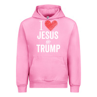 Fuchsia Pink I Love Jesus And Trump Republican Conservative Gift Urban Hoodie - trangStudio