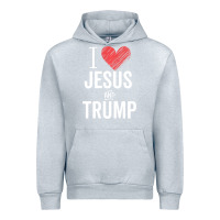 Heather Grey I Love Jesus And Trump Republican Conservative Gift Urban Hoodie - trangStudio