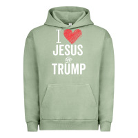 Pigment Oil Green I Love Jesus And Trump Republican Conservative Gift Urban Hoodie - trangStudio