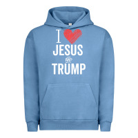 Pigment Pebble Blue I Love Jesus And Trump Republican Conservative Gift Urban Hoodie - trangStudio