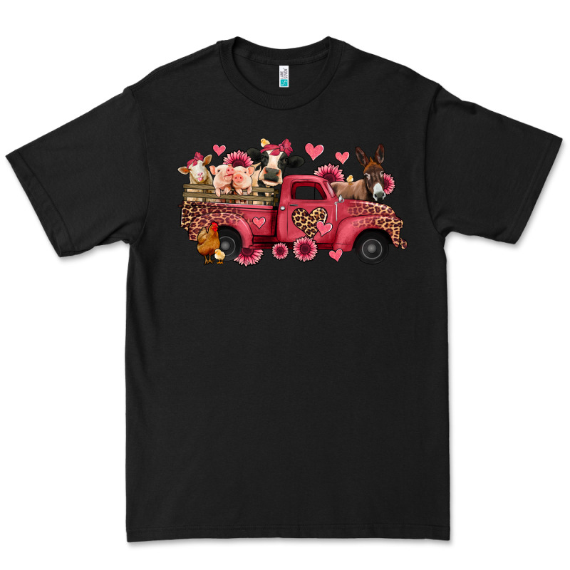 Valentines Day Leopard Farm Animals Truck Premium Tee by Jasminsmagicworld | Teevron