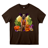 Chocolate Brown Halloween german shepherd Heavy Core Tee - RanaPortraitStore