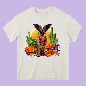 Halloween German Shepherd Heavy Core Tee Designed By Ranaportraitstore