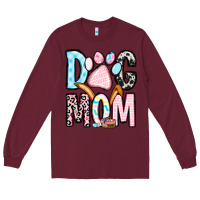 Burgundy Easter dog mom Long Sleeve Tee - OliviaCreatesArt