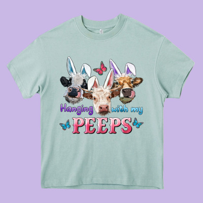 Hanging With My Peeps Cows Heavy Core Tee Designed By Ranaportraitstore