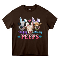 Chocolate Brown Hanging With My Peeps Cows Heavy Core Tee - RanaPortraitStore
